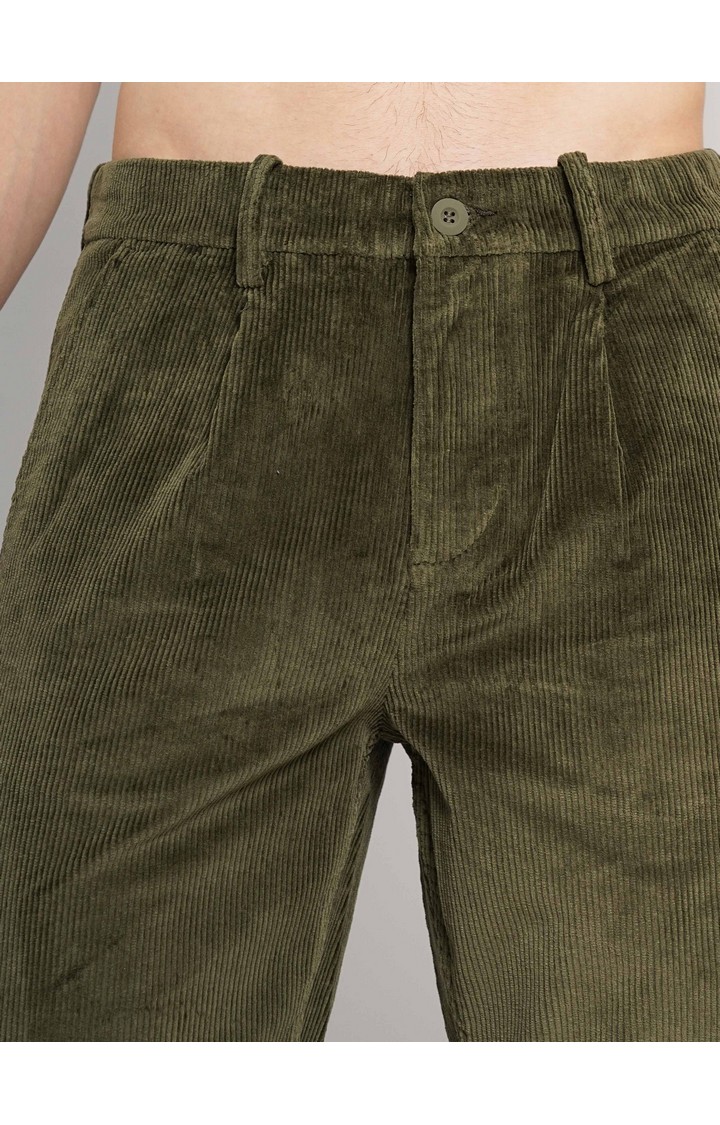 Men's Solid Green Trouser