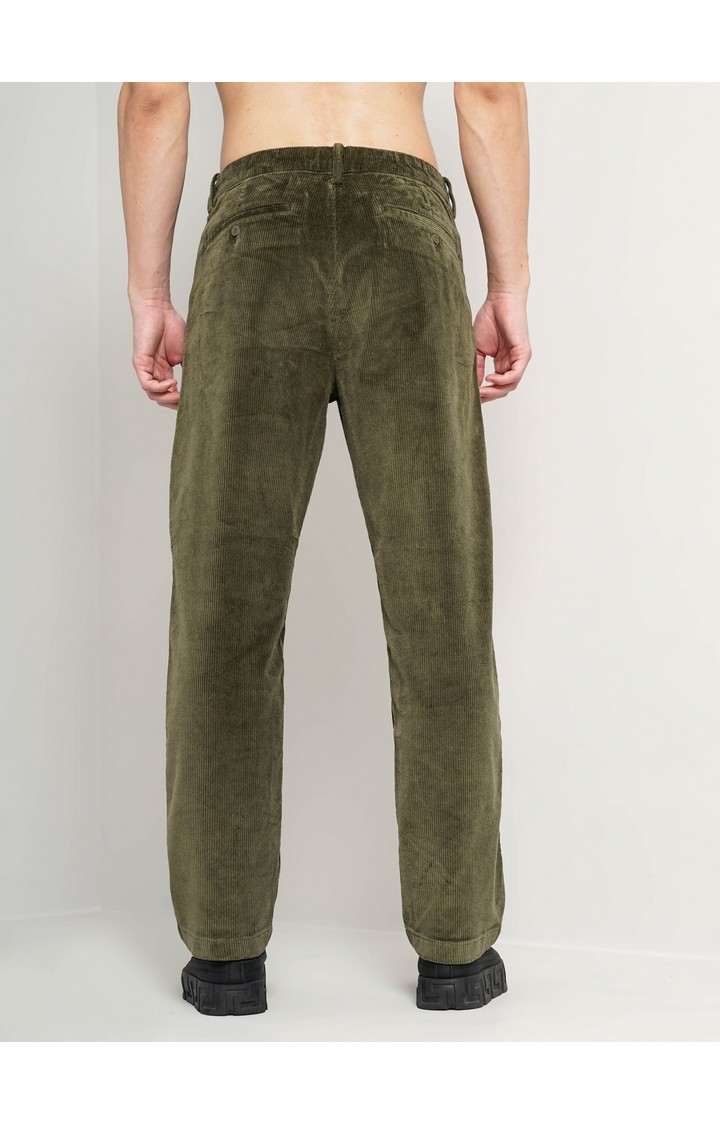 Men's Solid Green Trouser
