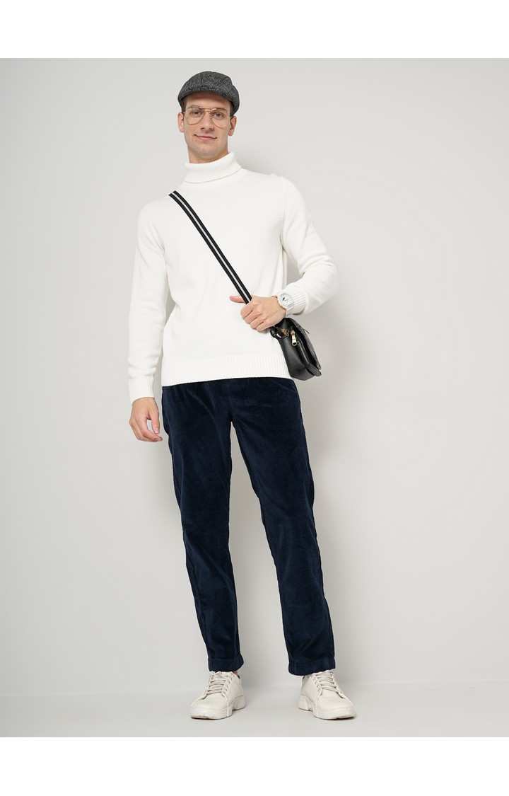 Men's Solid Blue Trouser