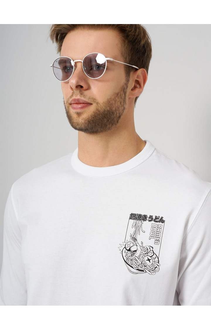 Men's White Graphics Sweatshirts