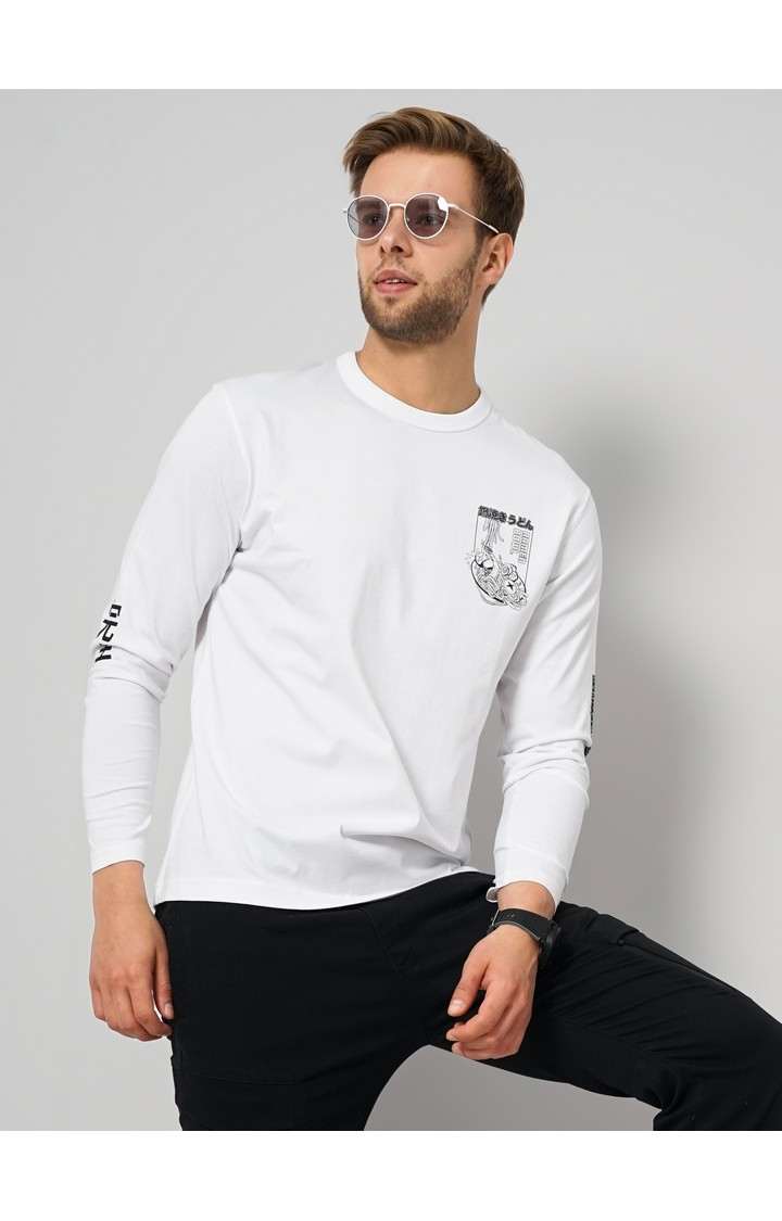 Men's White Graphics Sweatshirts