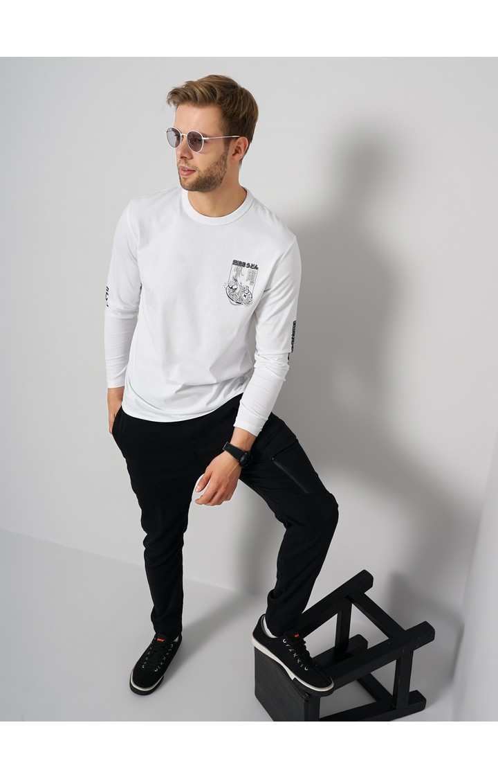 Men's White Graphics Sweatshirts
