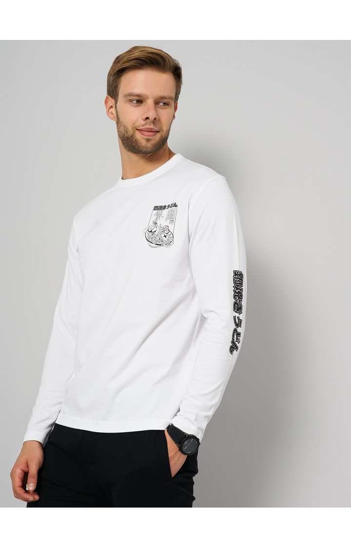 Men's White Graphics Sweatshirts