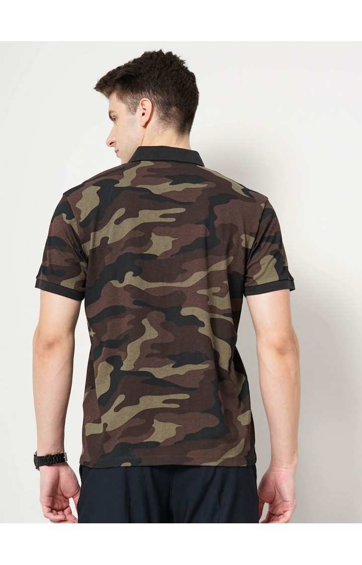 Men's Brown Camouflage Polos