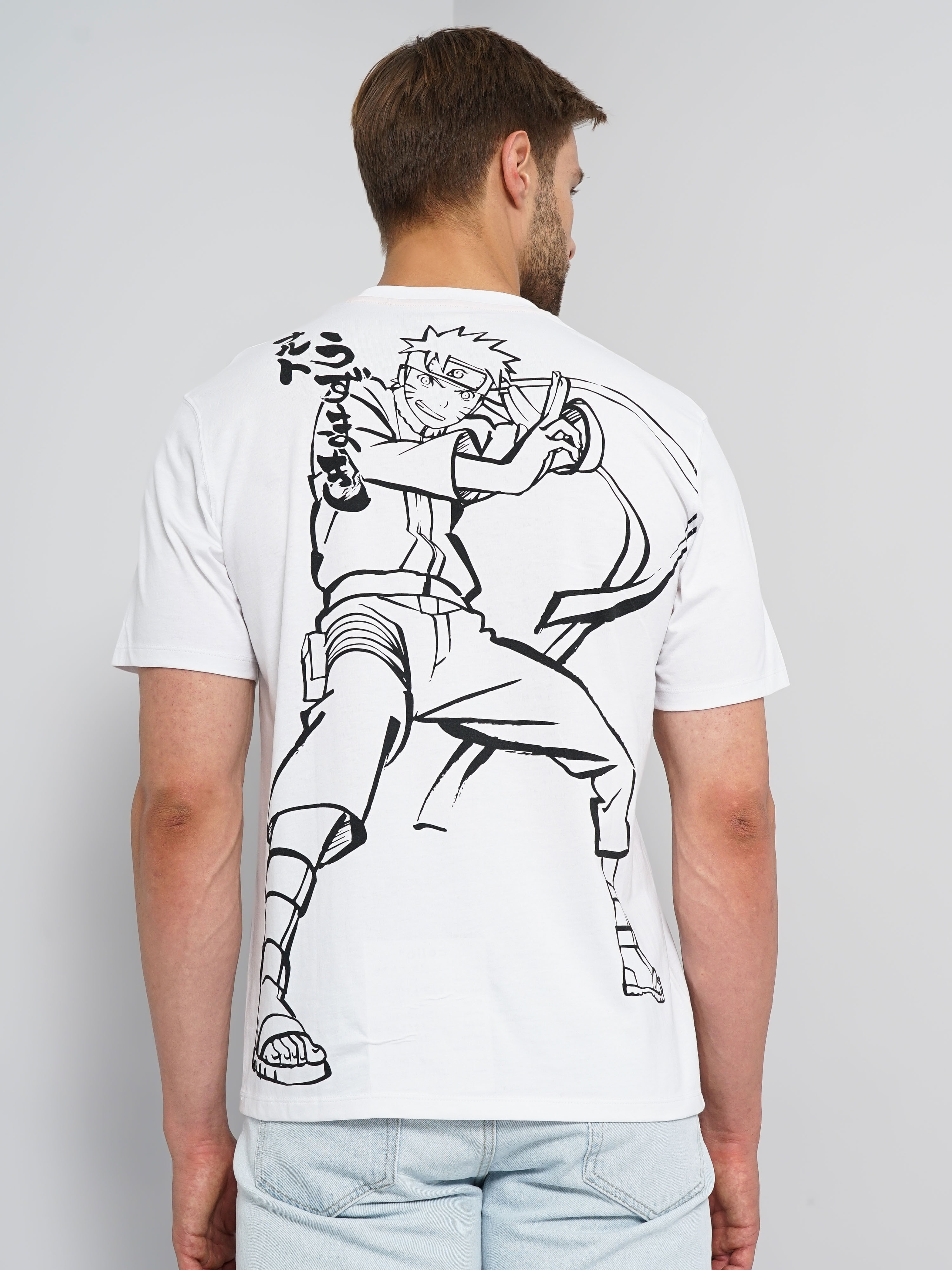 celio | Men's White Printed Regular T-Shirts 3