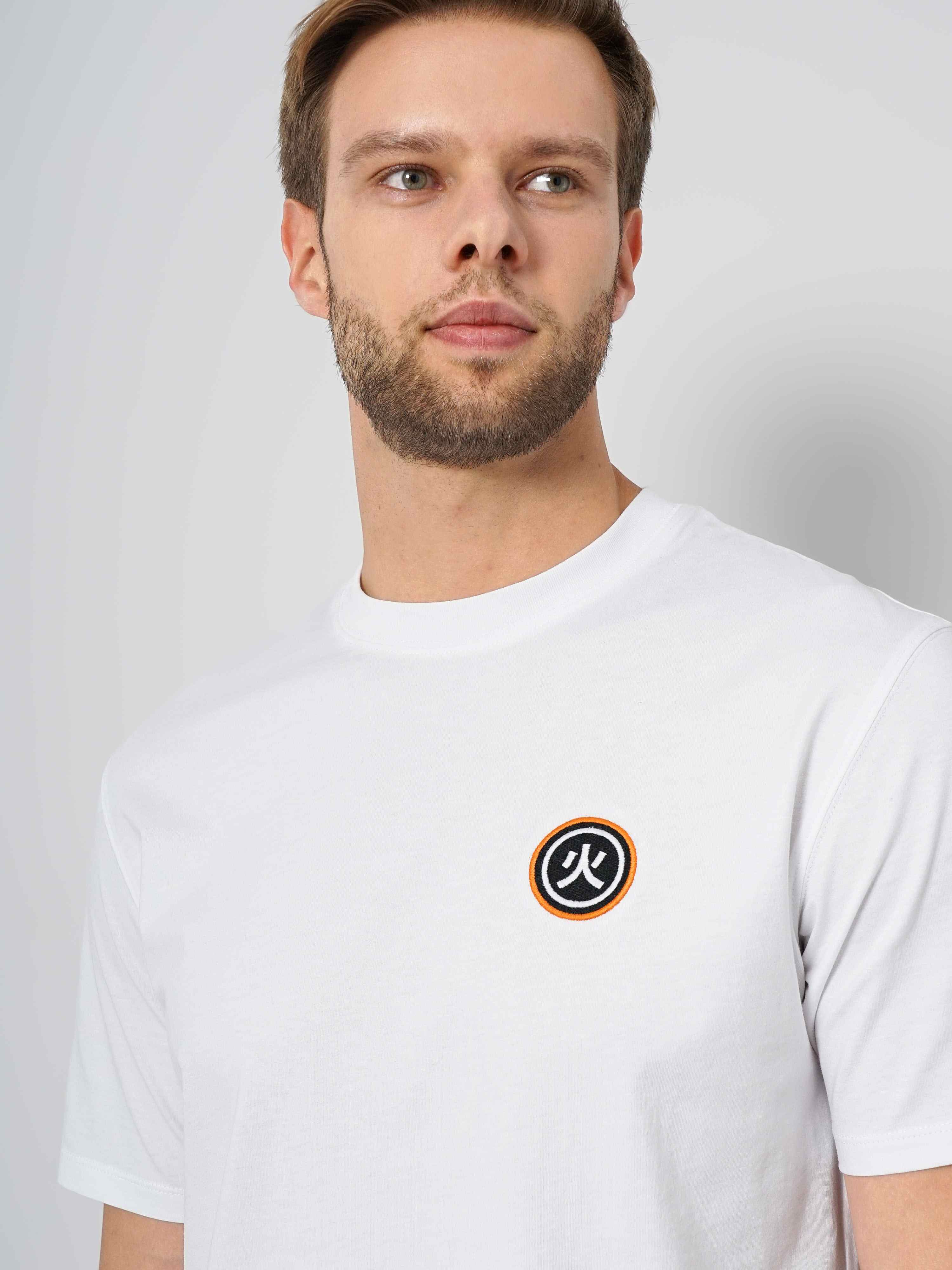 Men's White Printed Regular T-Shirts