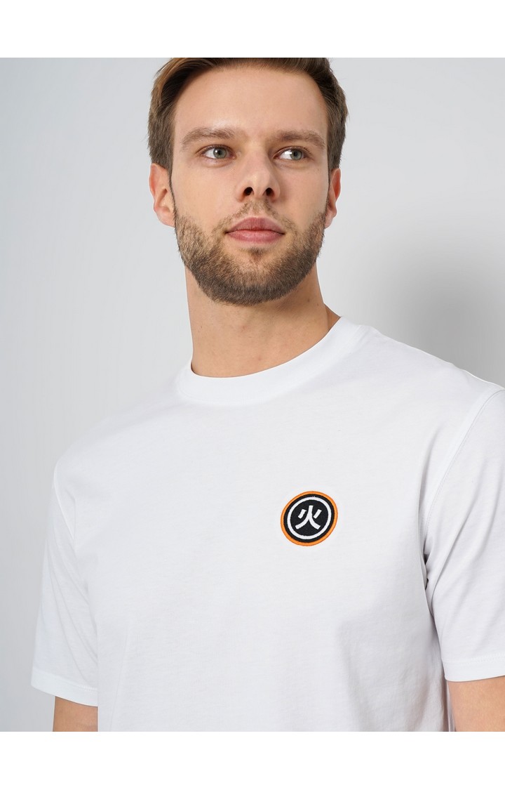 Men's White Printed Regular T-Shirts