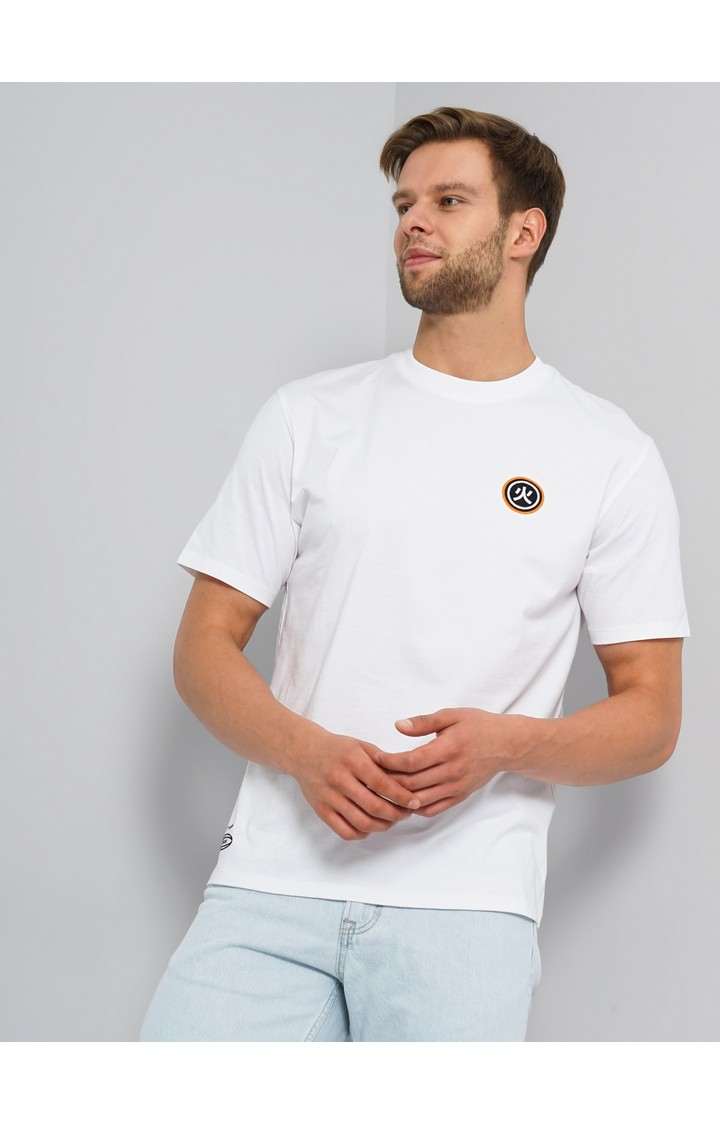Men's White Printed Regular T-Shirts