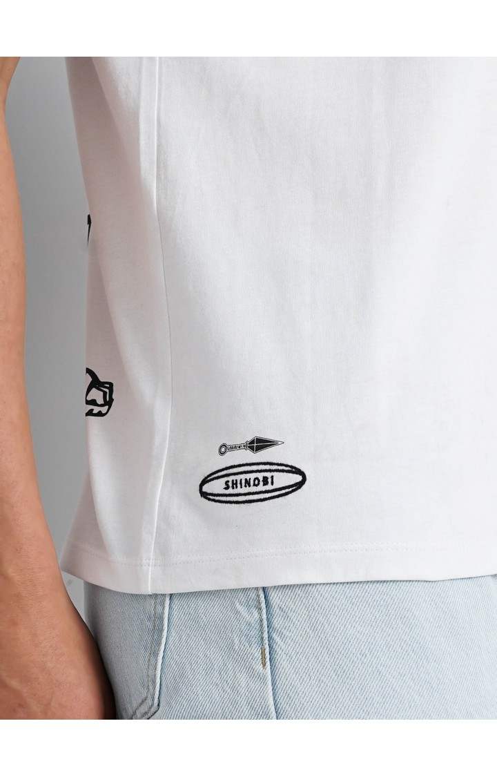 Men's White Printed Regular T-Shirts