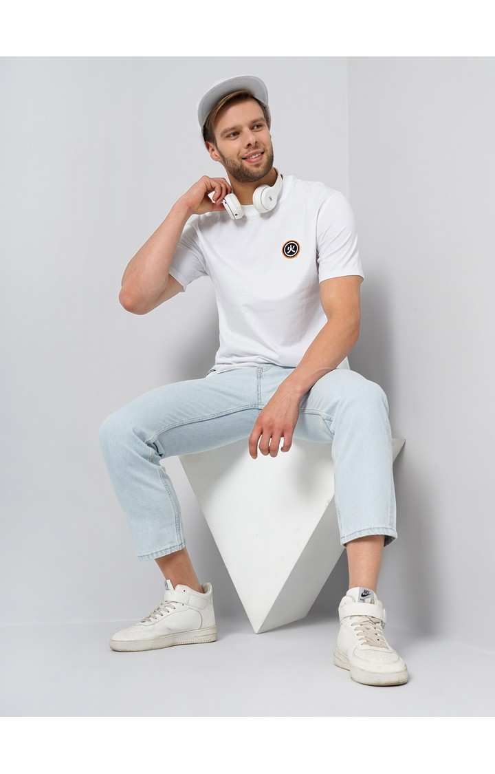 Men's White Printed Regular T-Shirts