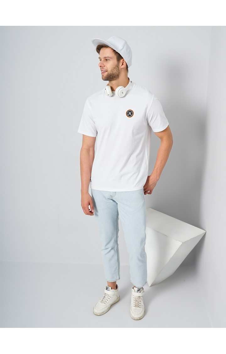 Men's White Printed Regular T-Shirts