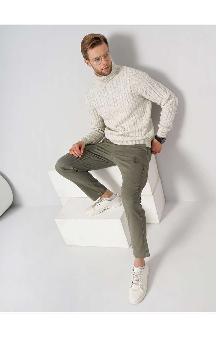 Men's Solid Green Cargos