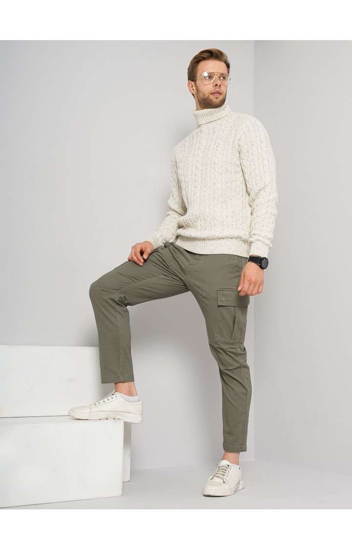 Men's Solid Green Cargos