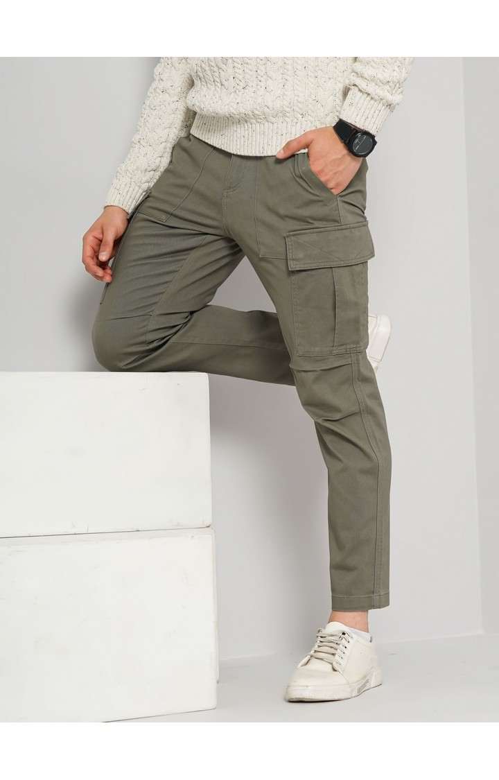 Men's Solid Green Cargos