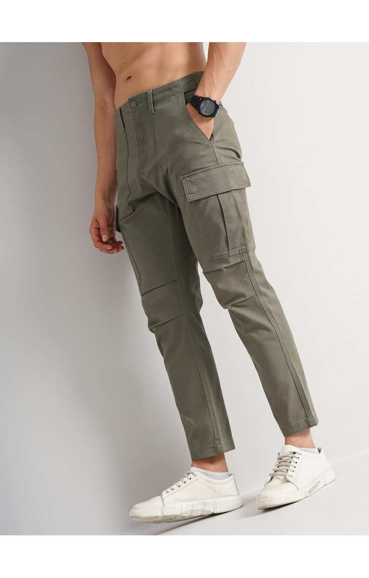 Men's Solid Green Cargos