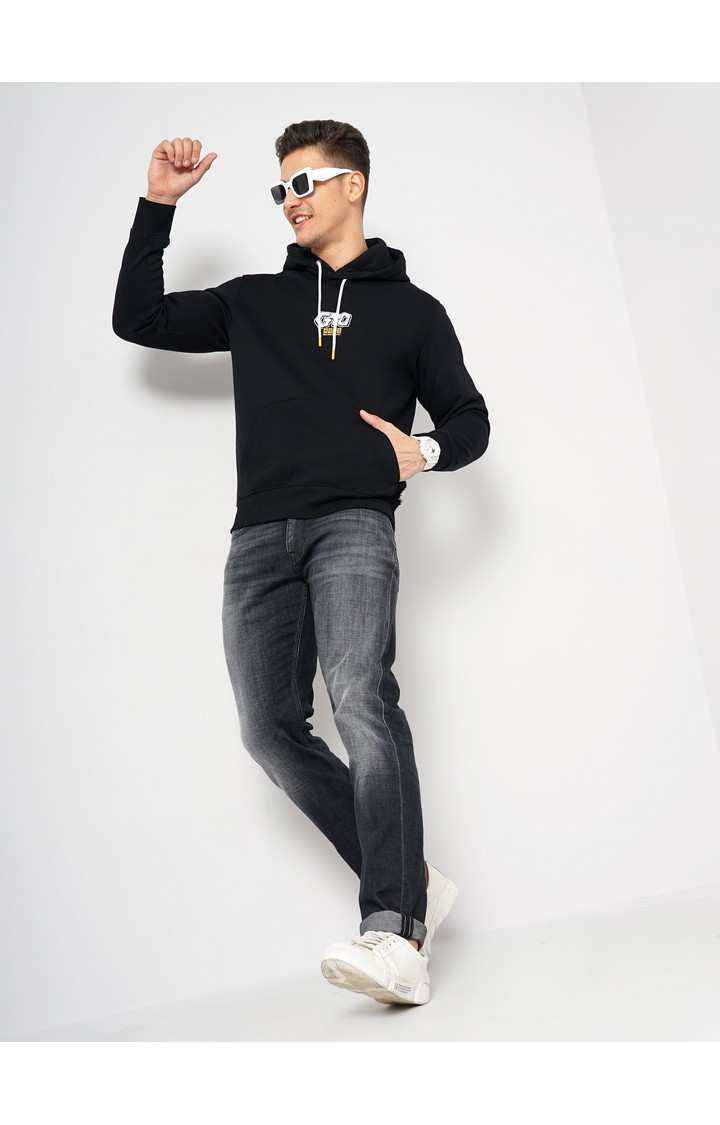 Men's Black Graphics Hoodies