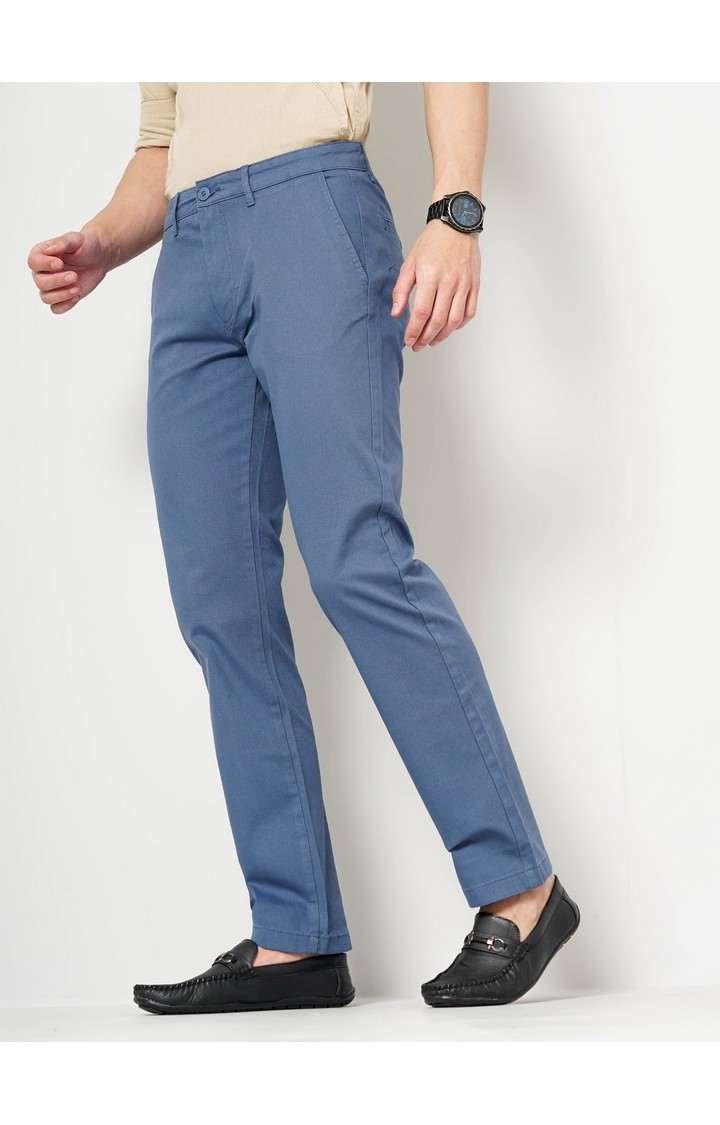 Men's Solid Blue Trouser