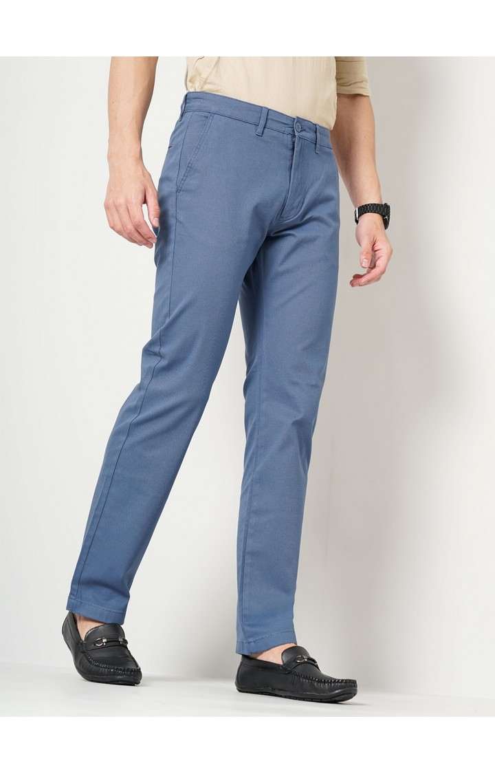 Men's Solid Blue Trouser
