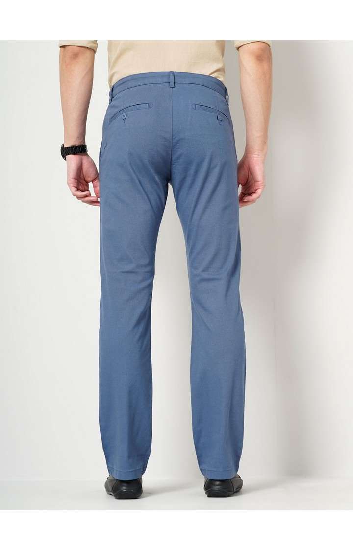 Men's Solid Blue Trouser