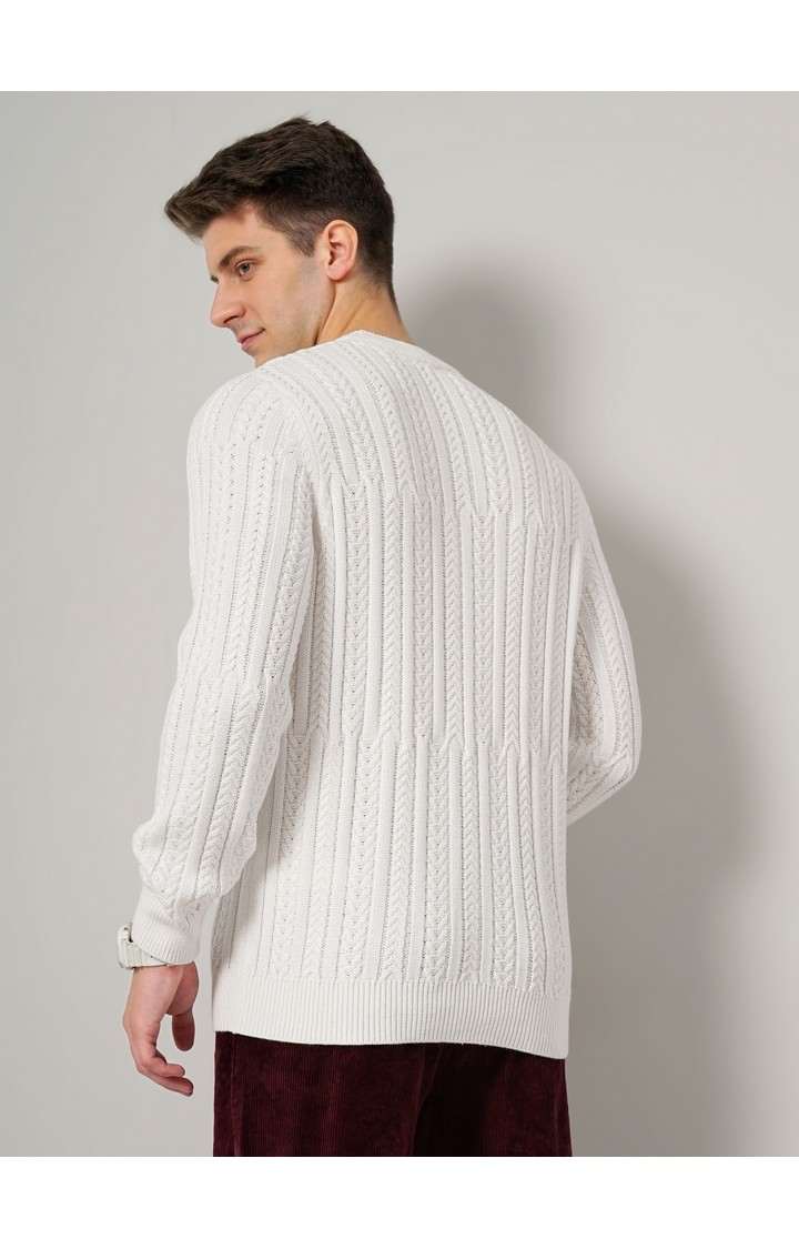 Men's White Knitted Sweaters