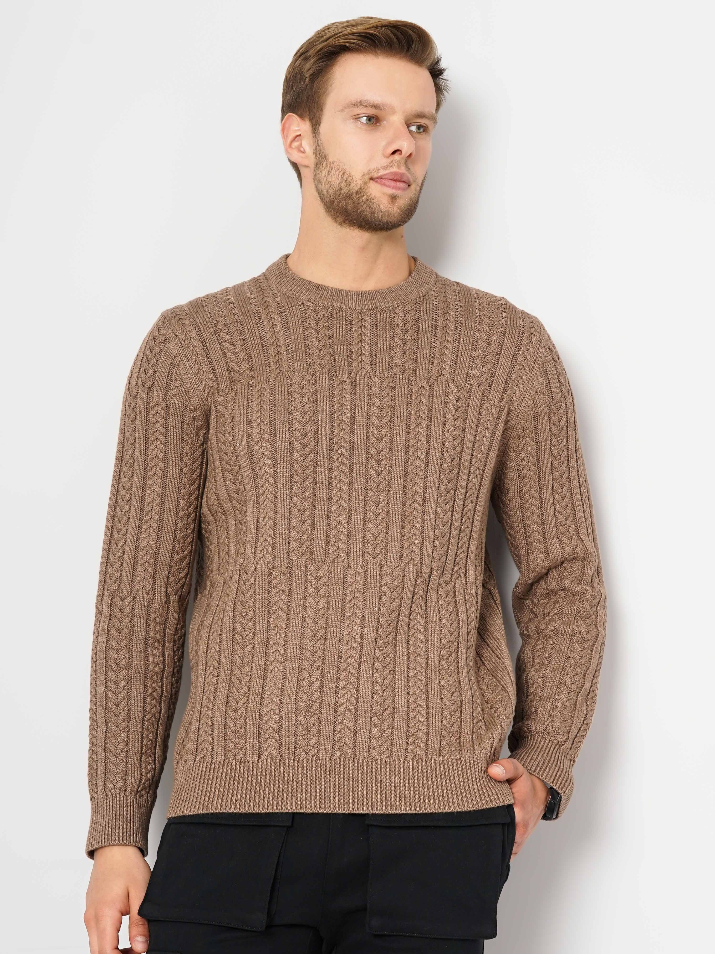 celio | Men's Brown Knitted Sweaters