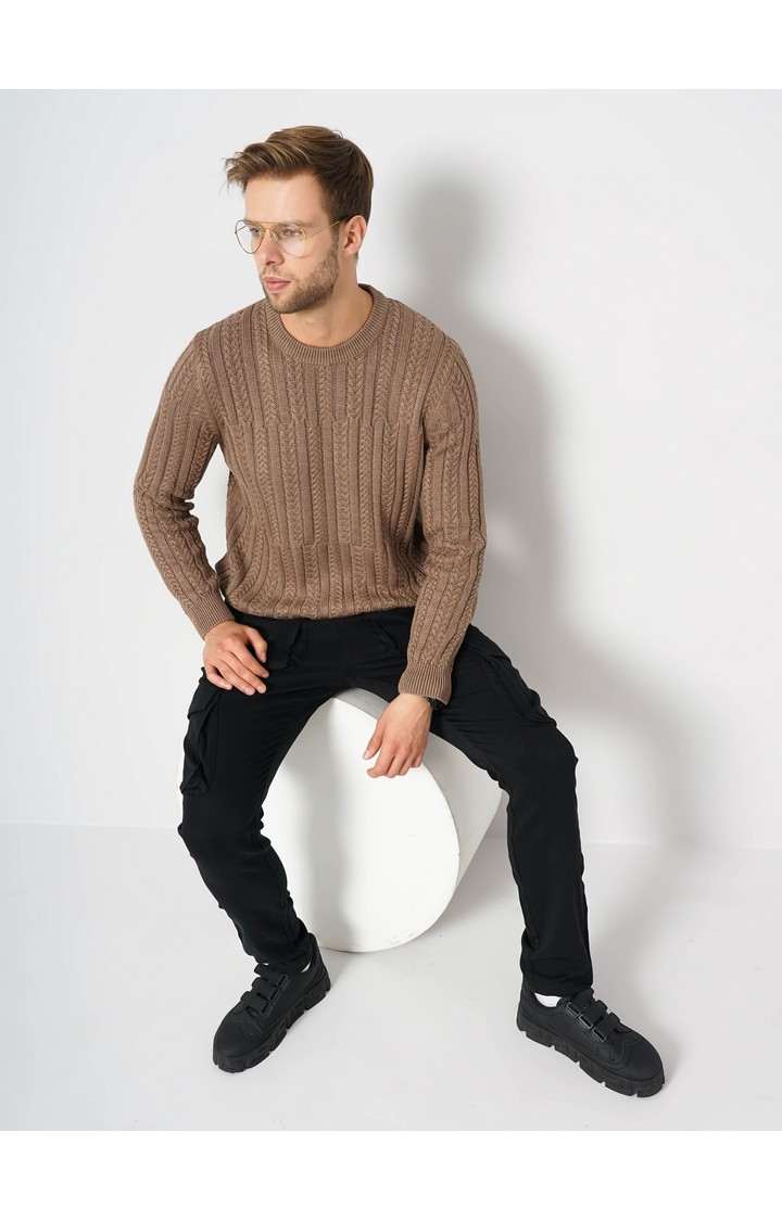 Men's Brown Knitted Sweaters