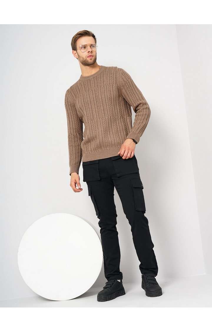 Men's Brown Knitted Sweaters