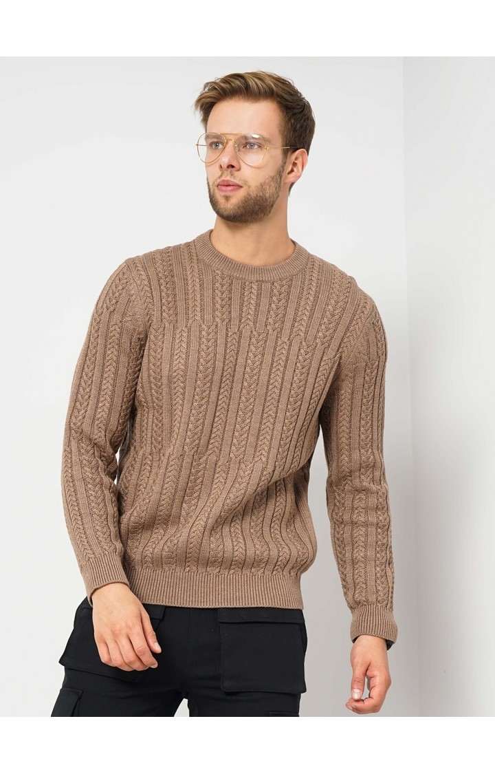 Men's Brown Knitted Sweaters
