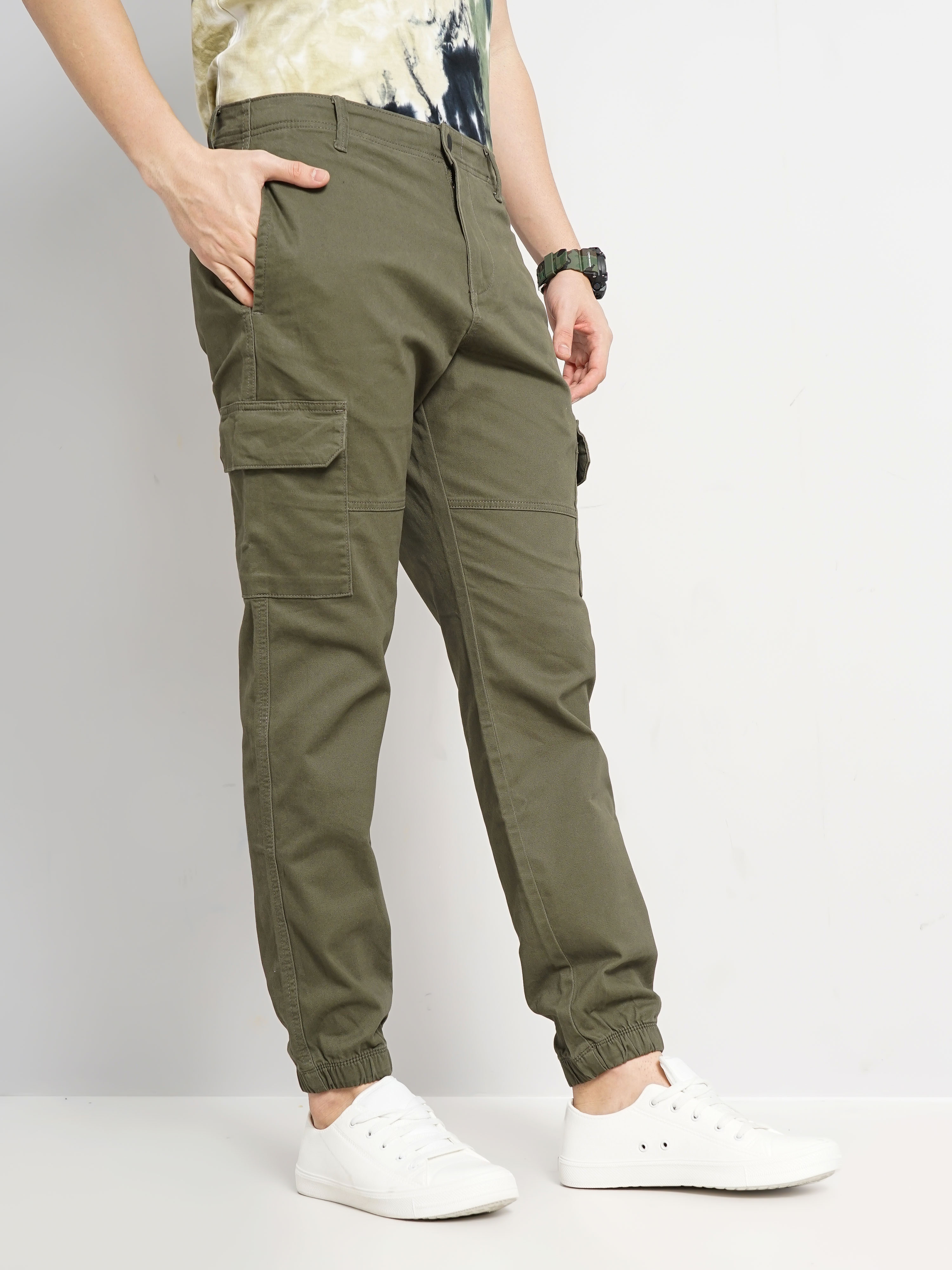 Combo Pack Of Mens Beige And Black Five Pocket Cotton Cargo Pants – QuaClo
