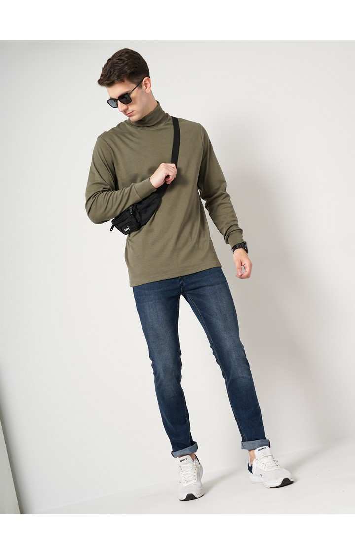 Men's Green Solid Sweatshirts