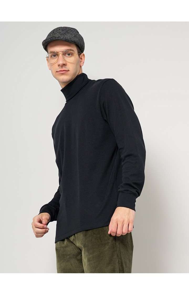 Men's Black Solid Sweatshirts