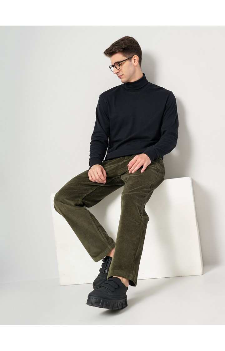 Men's Black Solid Sweatshirts