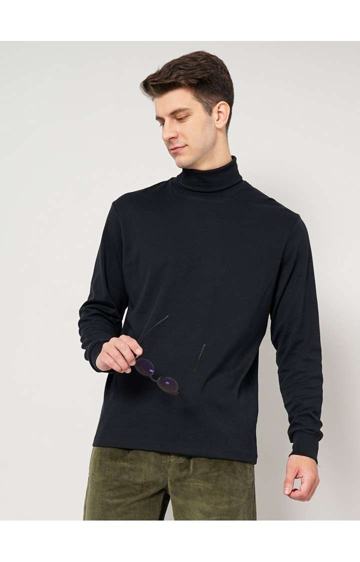 Men's Black Solid Sweatshirts