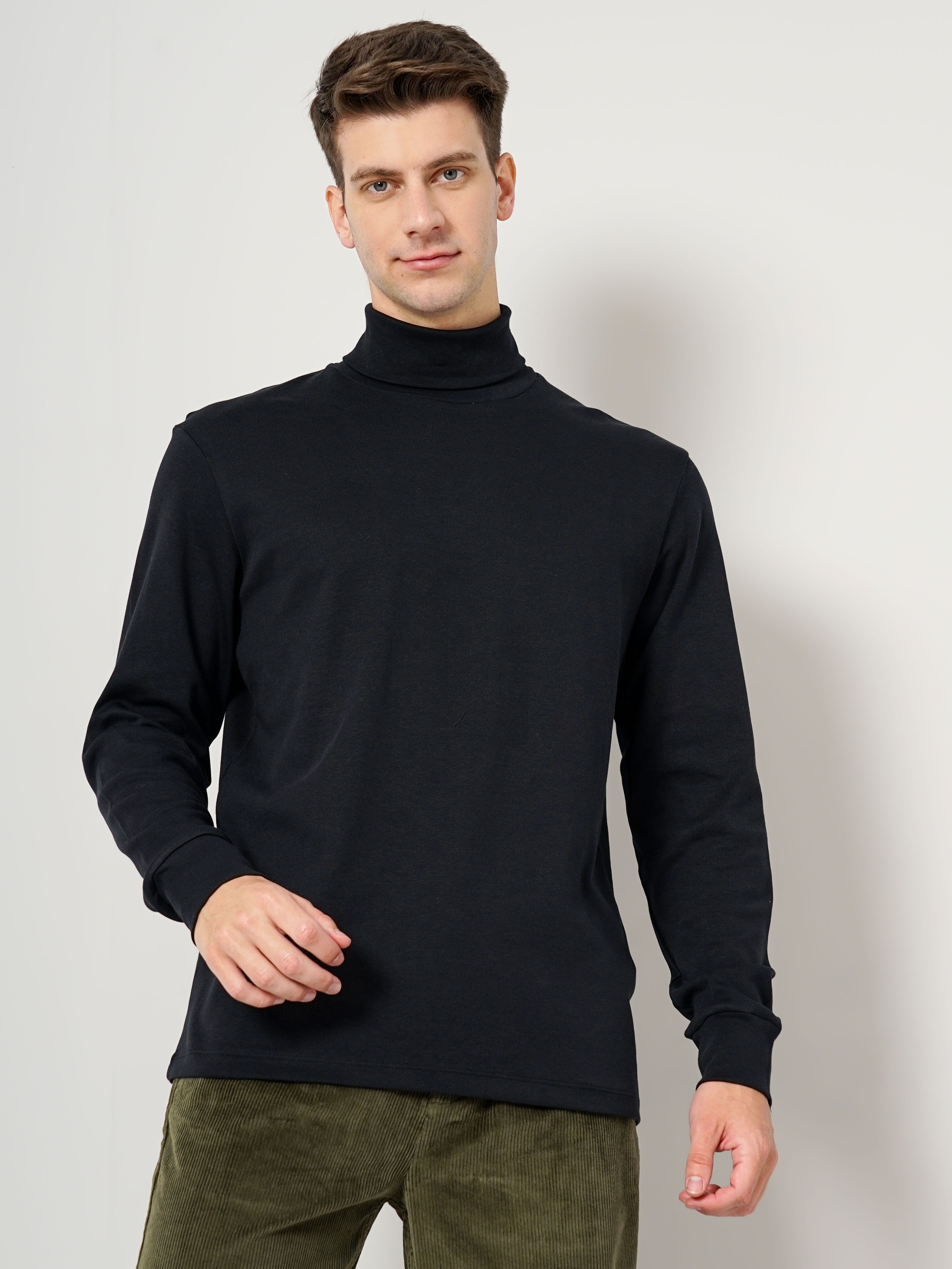 celio | Men's Black Solid Sweatshirts