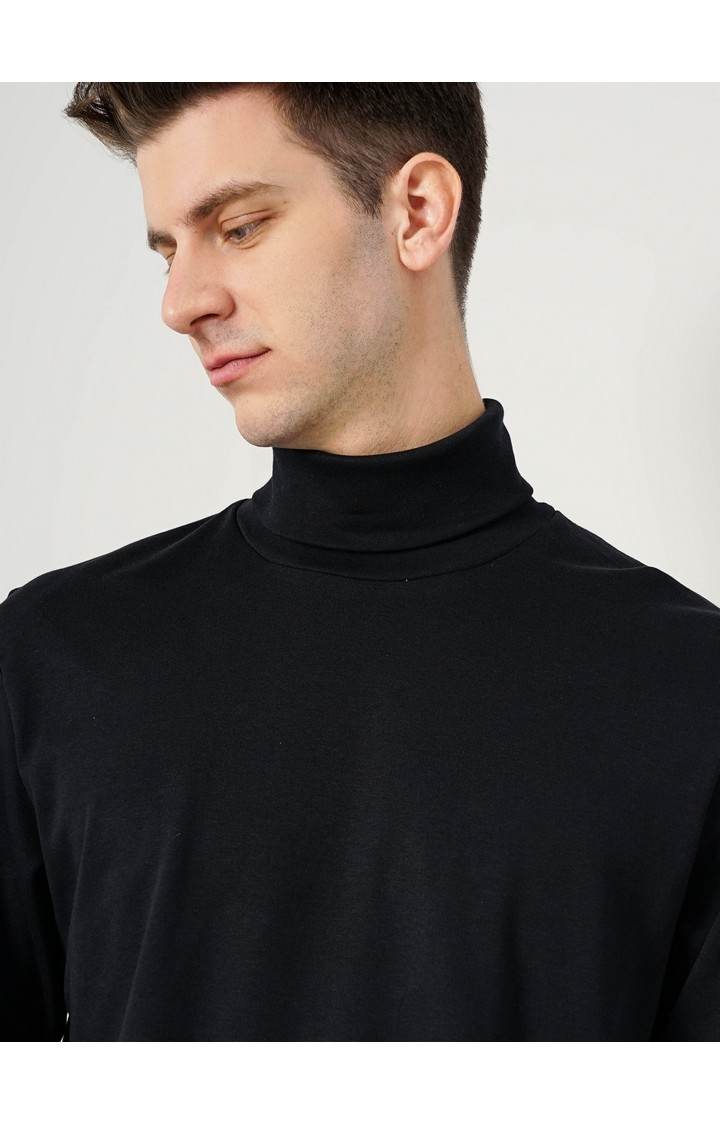 Men's Black Solid Sweatshirts