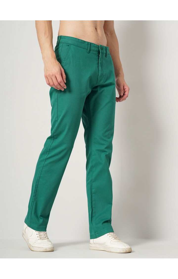 Men's Solid Green Trouser