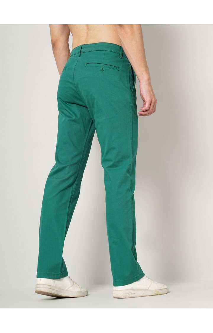 Men's Solid Green Trouser