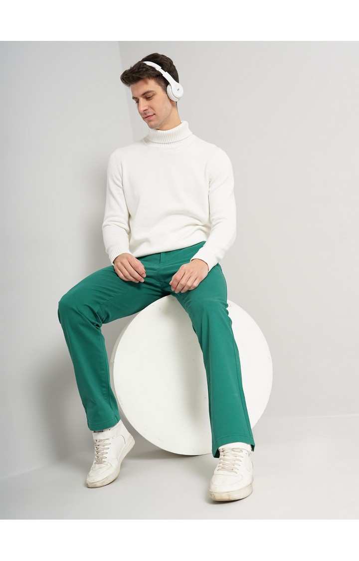 Men's Solid Green Trouser