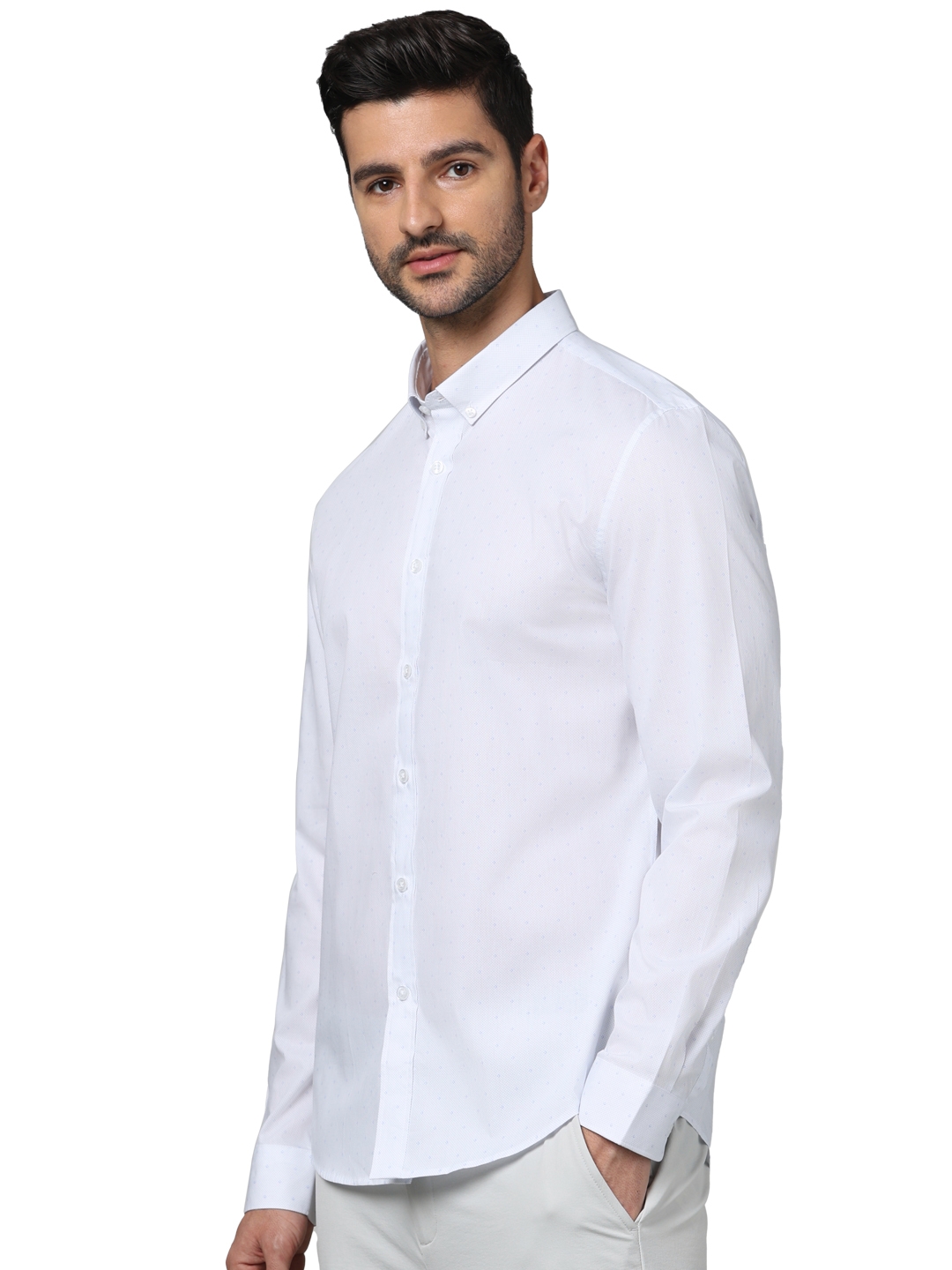 Celio Men White Solid Slim Fit Cotton Formal Shirts