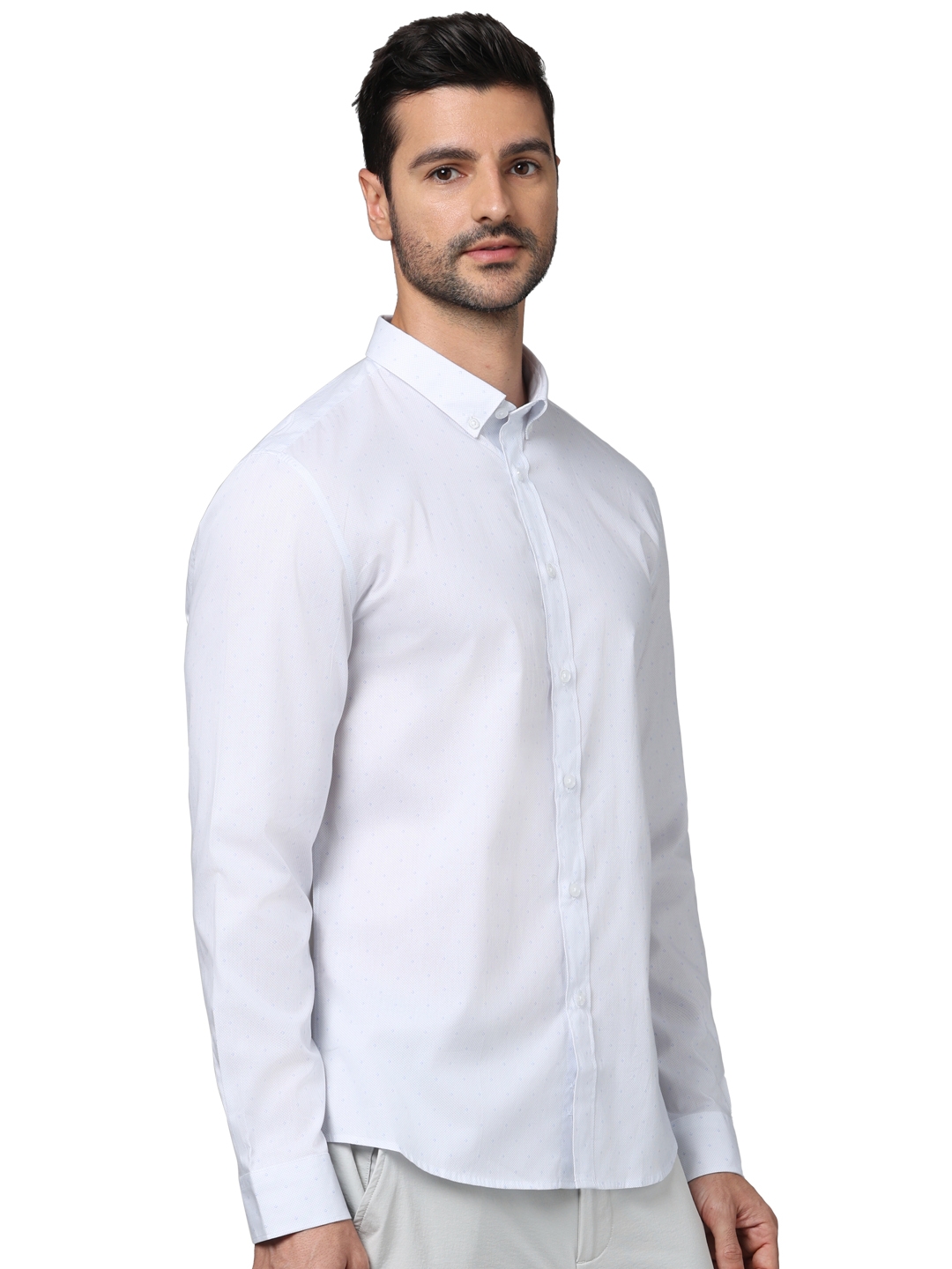 Celio Men White Solid Slim Fit Cotton Formal Shirts