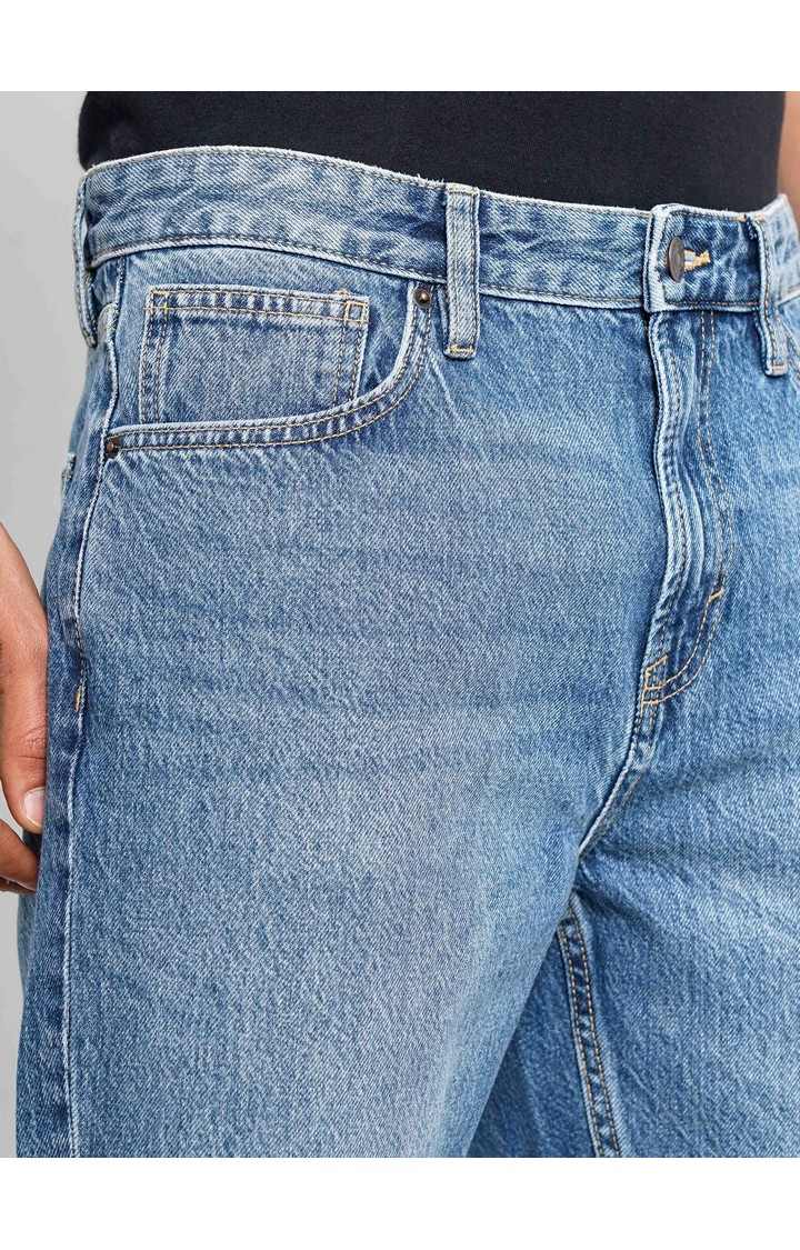 Celio Men Blue Solid Relaxed Fit Cotton Jeans