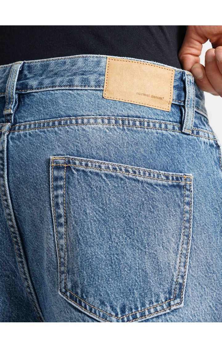 Celio Men Blue Solid Relaxed Fit Cotton Jeans