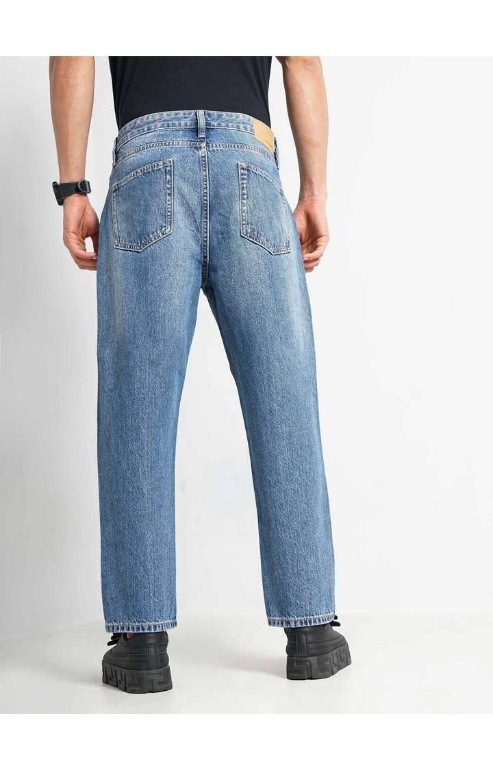 Celio Men Blue Solid Relaxed Fit Cotton Jeans