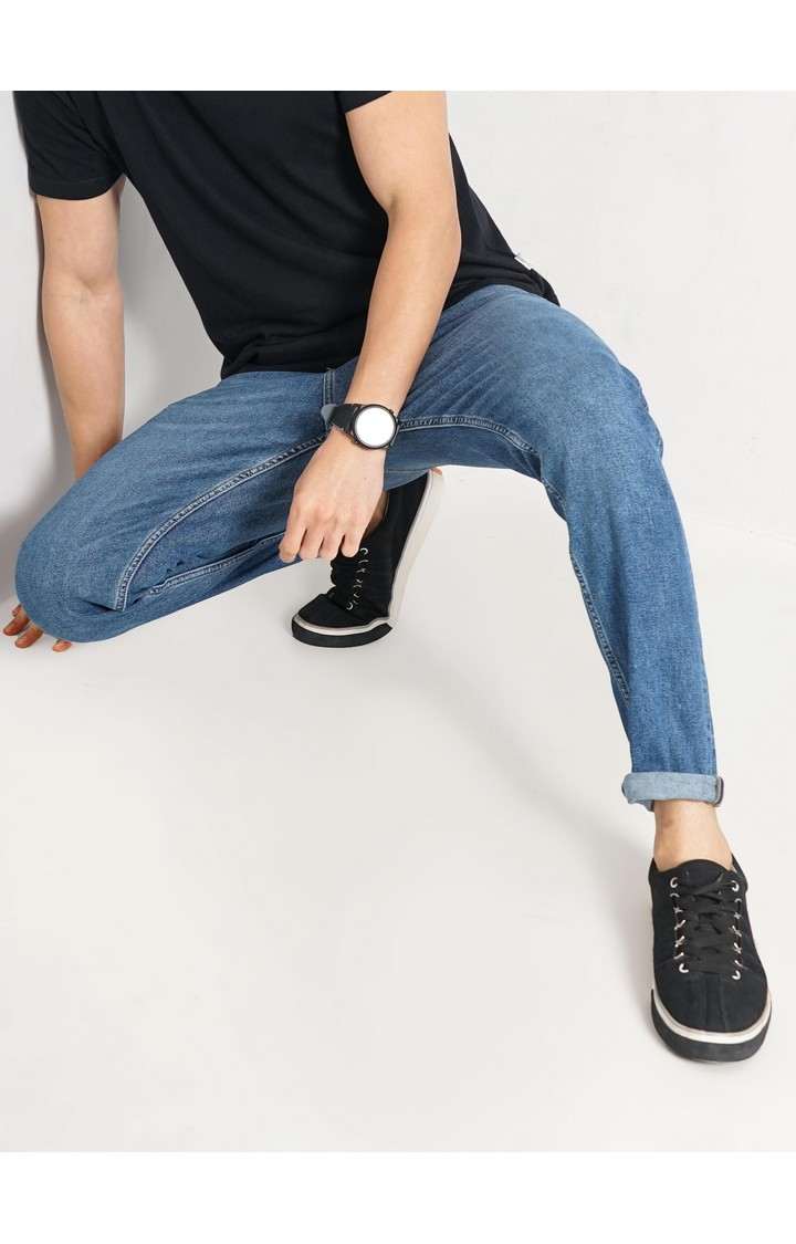 Celio Men Blue Solid Skinny Fit Cotton Jeans