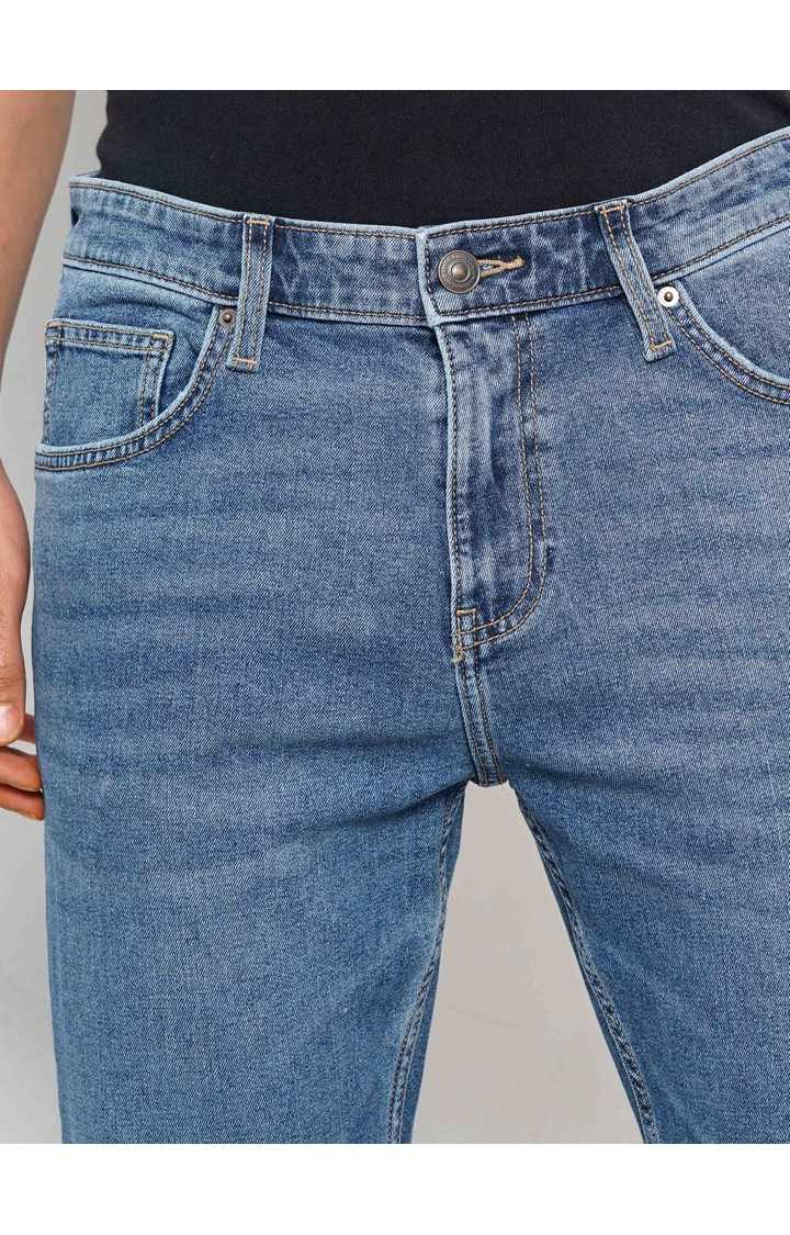 Celio Men Blue Solid Skinny Fit Cotton Jeans
