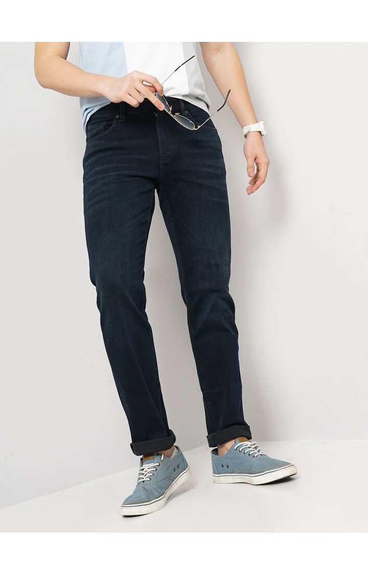 Celio Men Black Solid Straight Fit Cotton Twill Denim Jeans