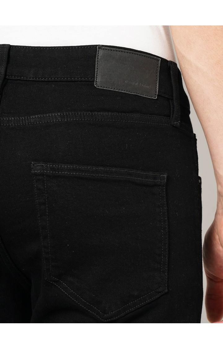 Celio Men Black Straight Fit Cotton Twill Denim Jeans