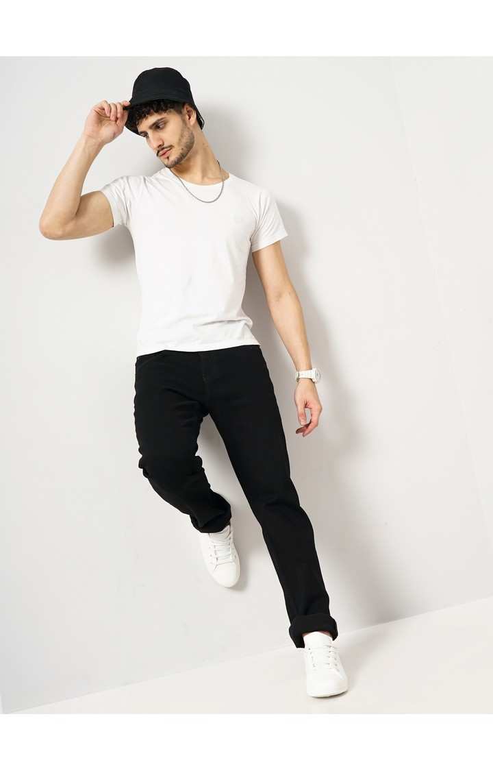 Celio Men Black Straight Fit Cotton Twill Denim Jeans