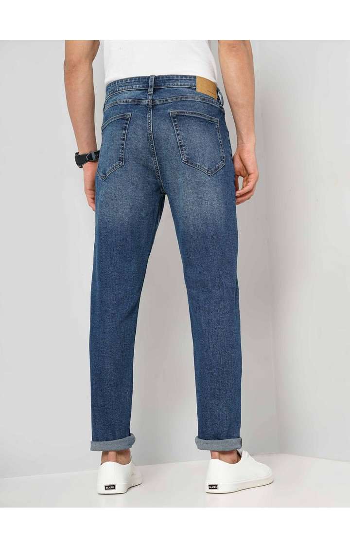 Celio Men Grey Solid Slim Fit Cotton Jeans