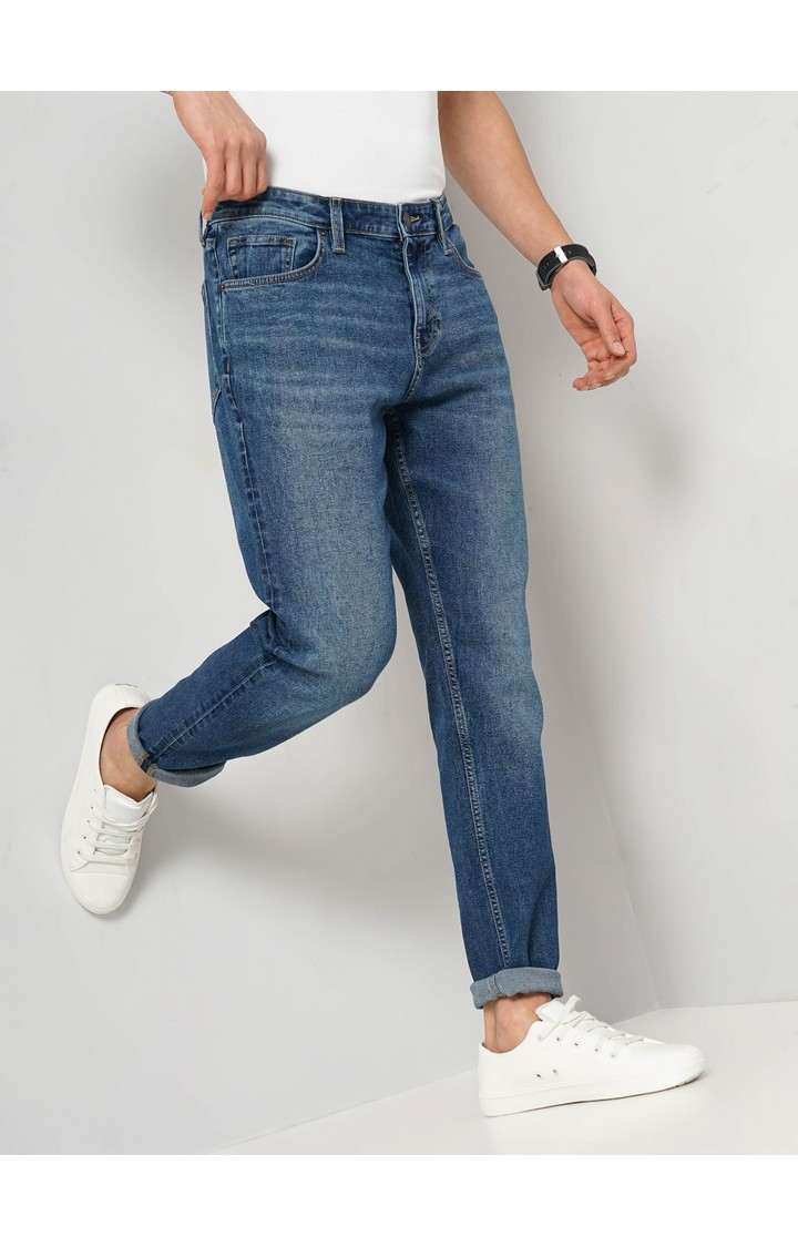 Celio Men Grey Solid Slim Fit Cotton Jeans